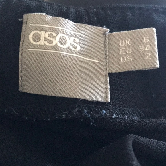 Asos black sleeveless side flap detail midi dress size 2 fits like a medium - Picture 10 of 11